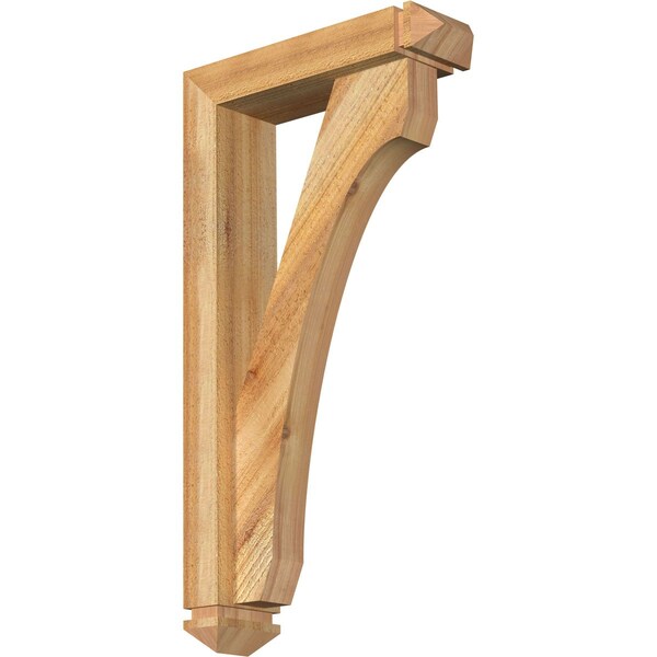 Ekena Millwork Legacy Arts and Crafts Rough Sawn Bracket w/ Offset Brace, Western Red Cedar, 4"W x 14"D x 26"H BKT0402X14X26LEC03RWR - main